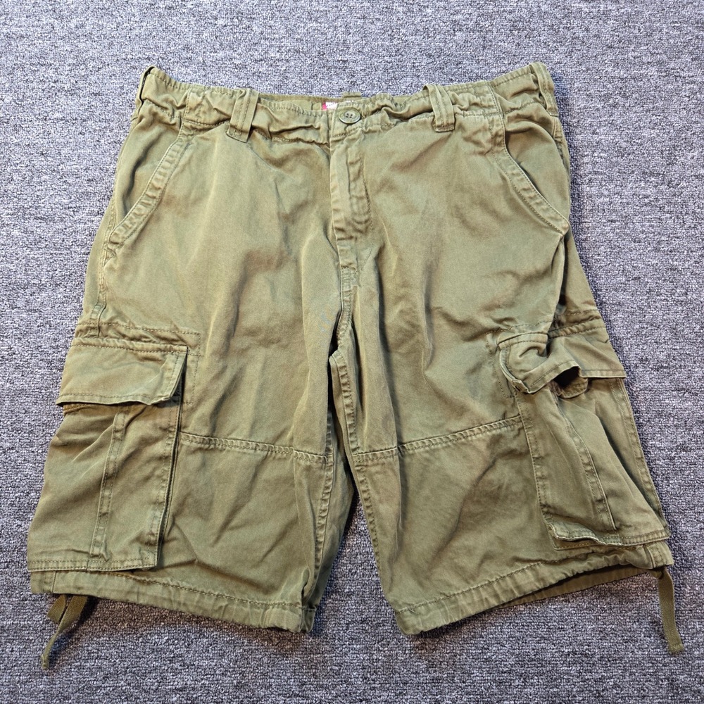 Matchstick Cargo Shorts Mens 36 Olive Green Multi Pocket Utility Gorpcore Hiking